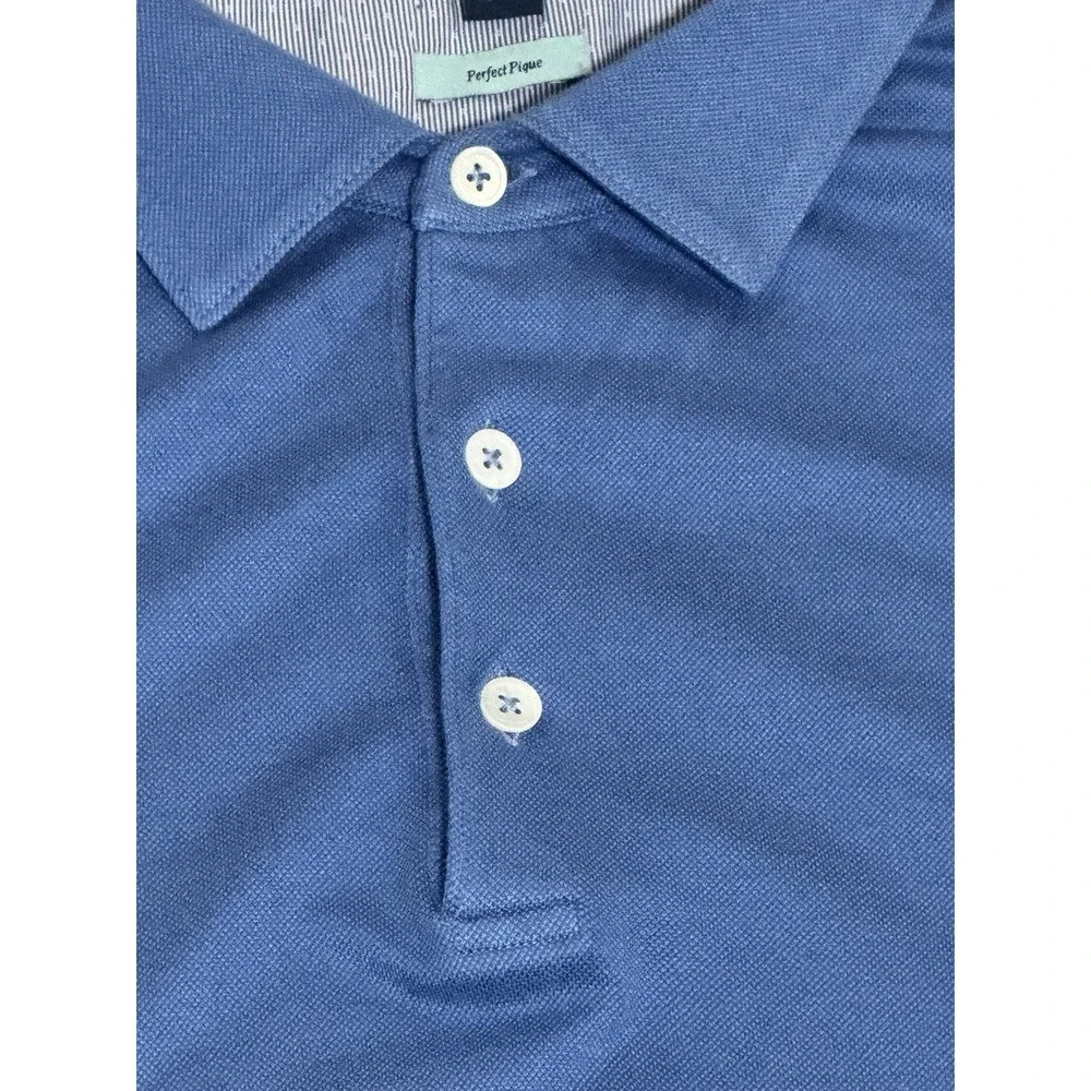 Peter Millar Polo Shirt Mens XL Blue Summer Comfort Perfect Pique Collection - Picture 4 of 7